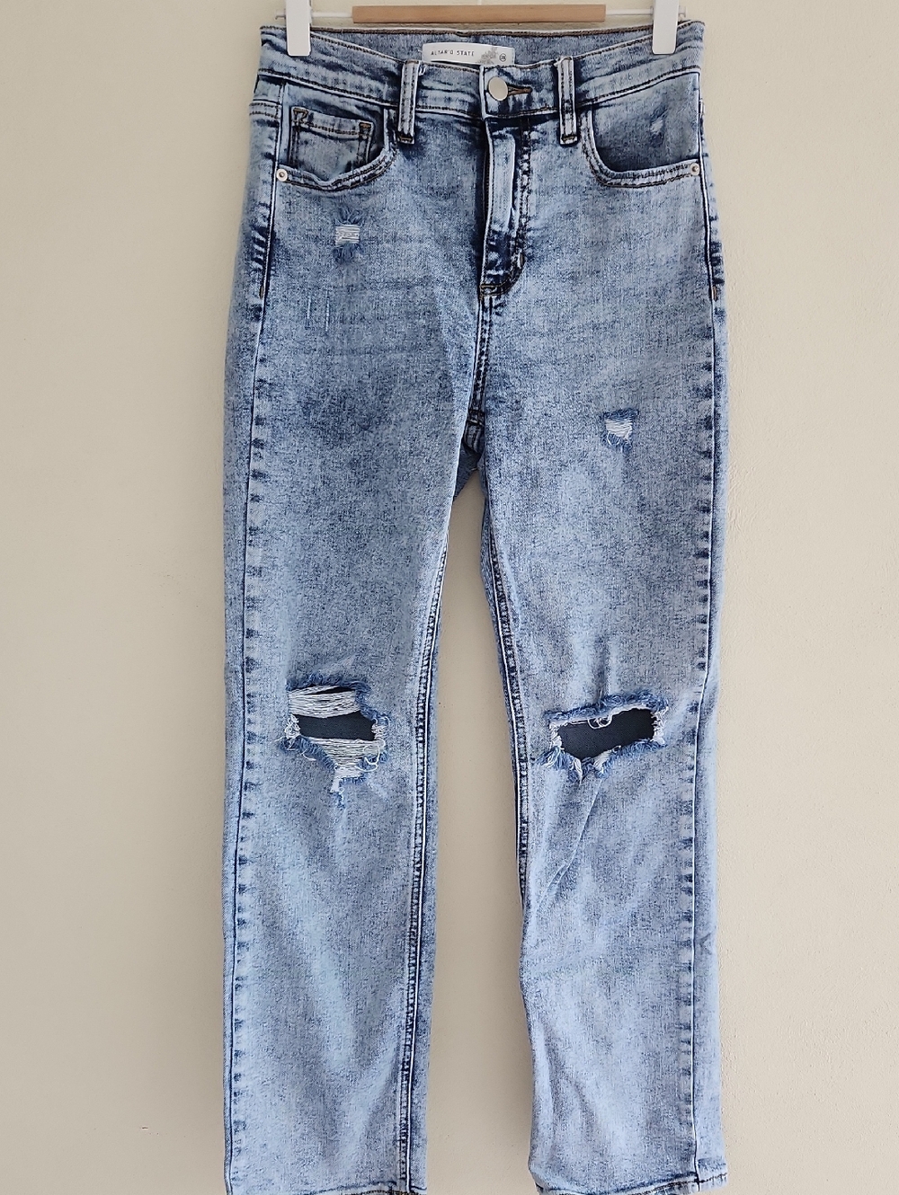 Altar'd State Light Blue Distressed Skinny Jeans